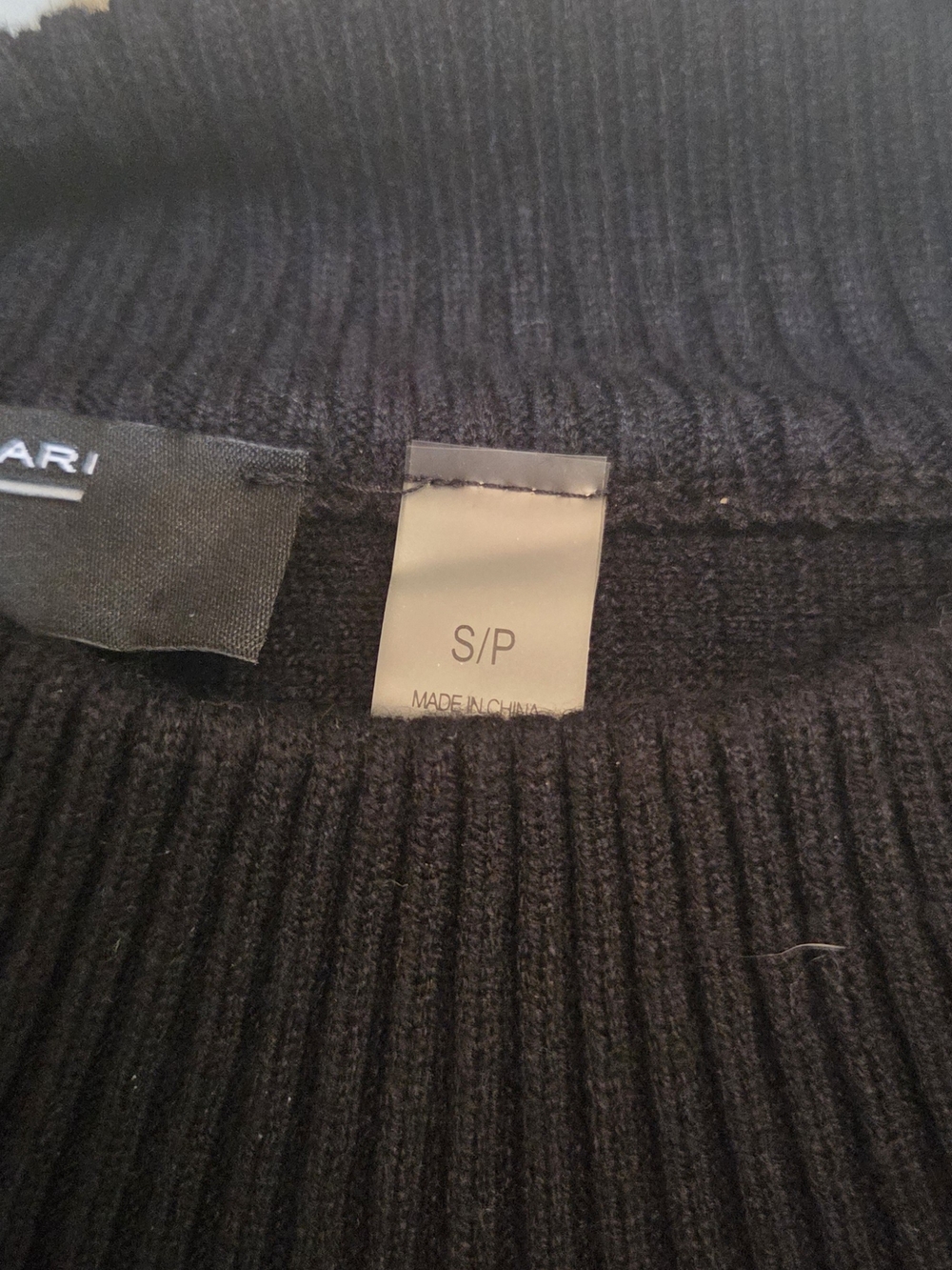 Black Button-Shoulder Ribbed Knit Sweater - Picture 4 of 4